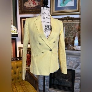 Mango Linen Blend Yellow Blazer Size XS